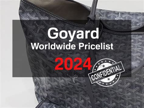 goyard tote cost|goyard price list 2024.